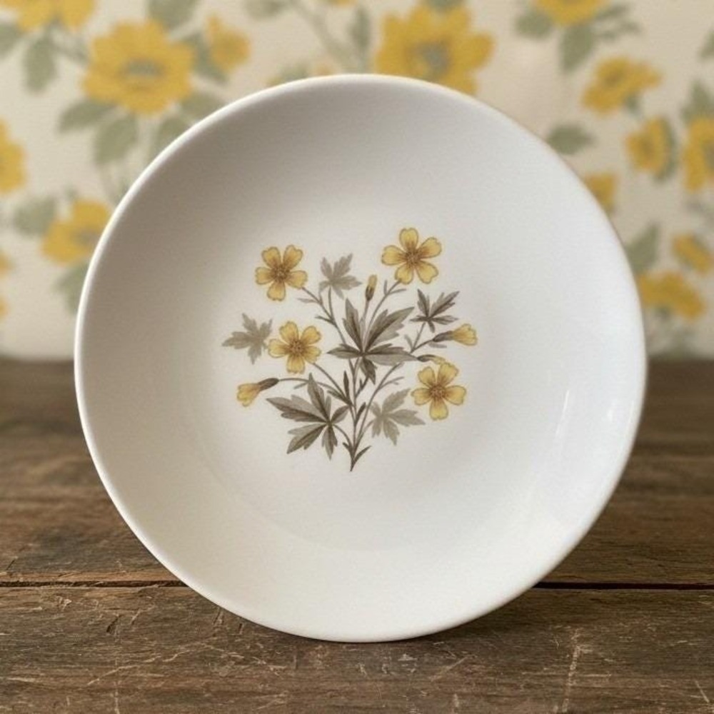 Edwin Knowles Sun Light Bread & Butter Plate, Vintage Floral Earthenware Ceramic